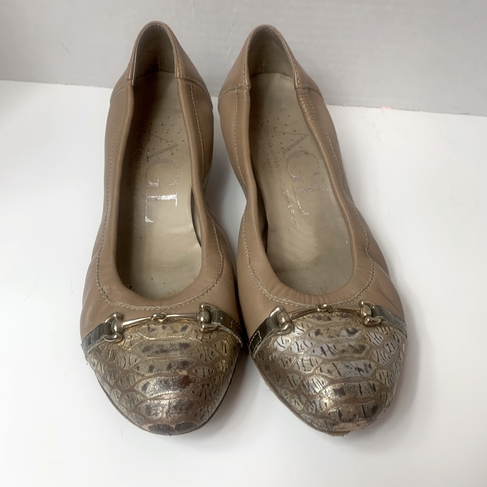 AGL Made In Italy Leather Stretch Heels sz 7
